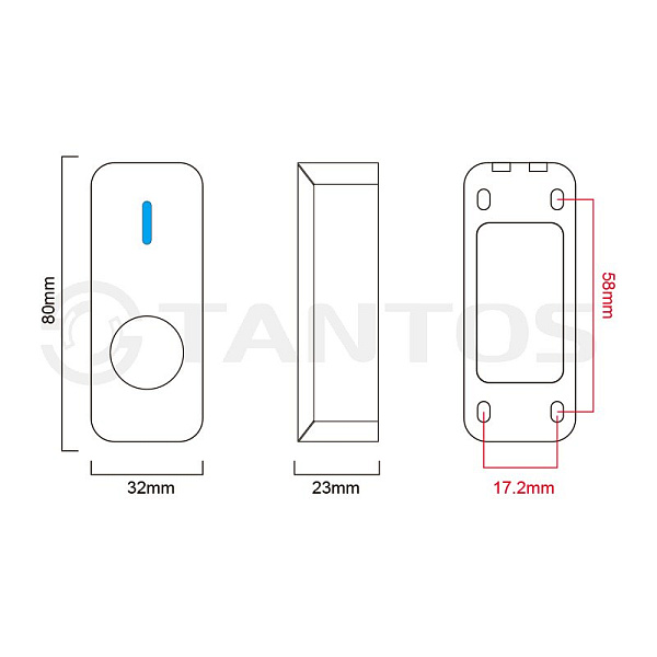 Кнопка входа TANTOS TS-NoTouch White Кнопка входа TANTOS TS-NoTouch White